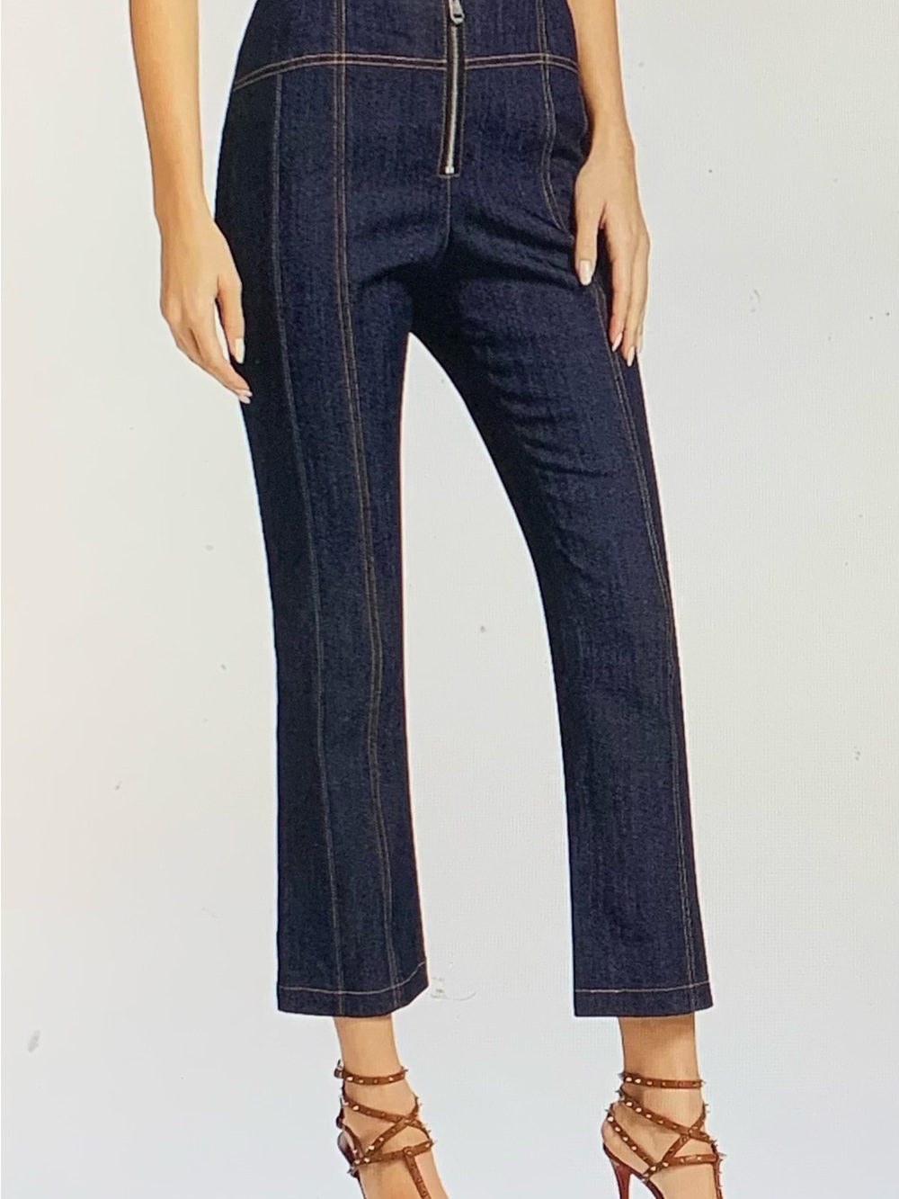 cinq a sept jeans crop sz 6 “Loren” Indigo High-Rise stretch straight